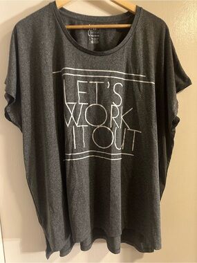 Just My Size Charcoal Active Tee with White Logo